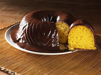 Bolo de Laranja com Cobertura de Chocolate